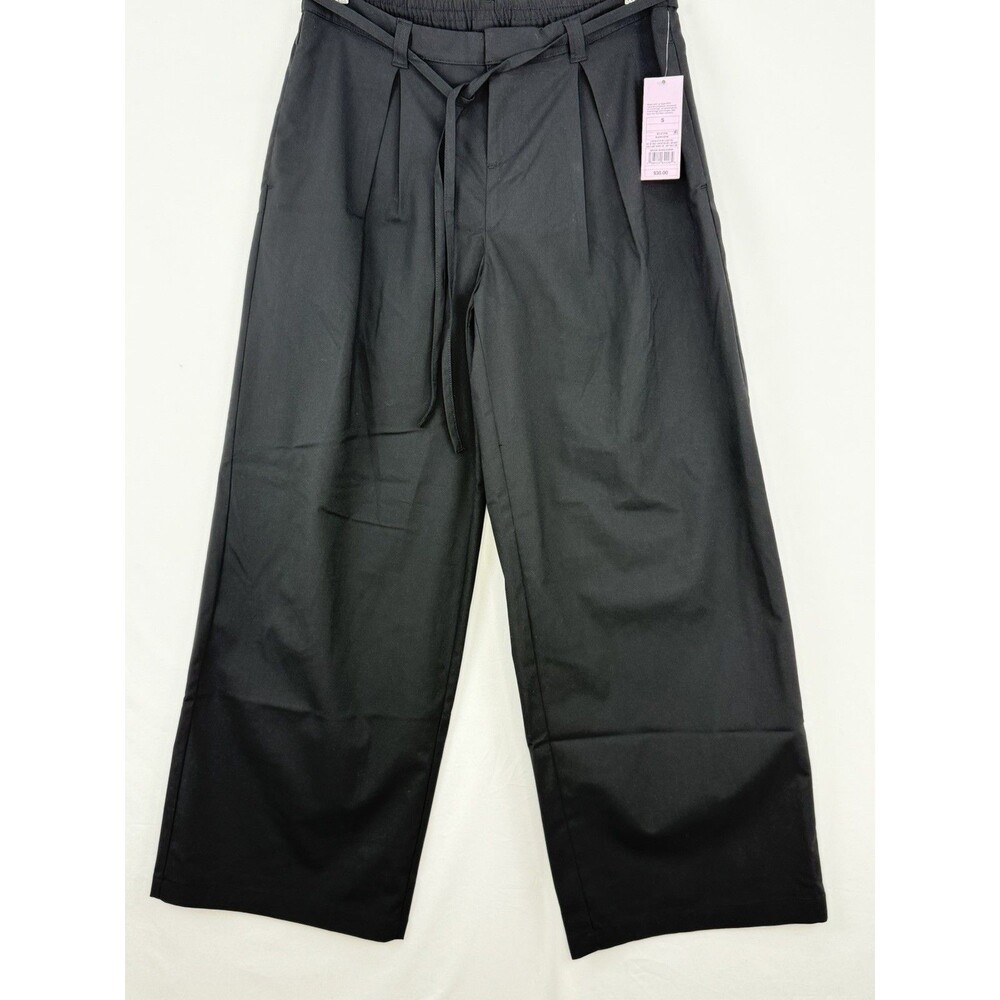 Wild Fable Women’s Black Mid Rise Waist Tie Slouchy Wide Leg Trousers Size S - Picture 14 of 16